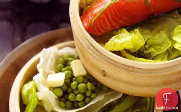 Steamed Salmon with Peas