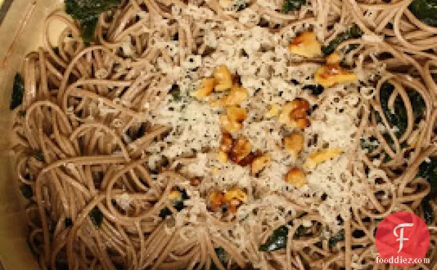 Soba Noodles With Kale And Walnut Sauce