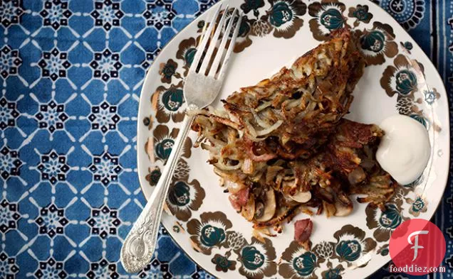 Cecylia Roznowska's Potato Pancakes Stuffed with Bacon, Mushrooms, and Onion