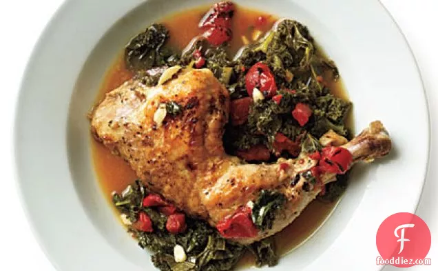Braised Chicken with Kale