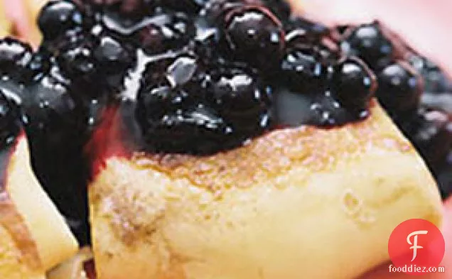 Cheese Blintzes with Blueberry Sauce