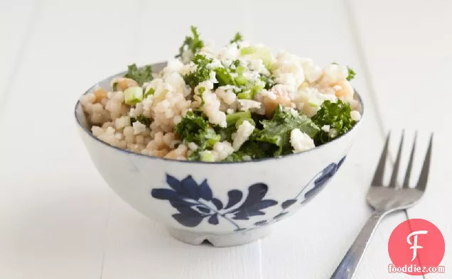 Kale And Couscous With Green Garlic Dressing