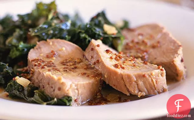 Honey-Mustard Pork Tenderloin with Kale