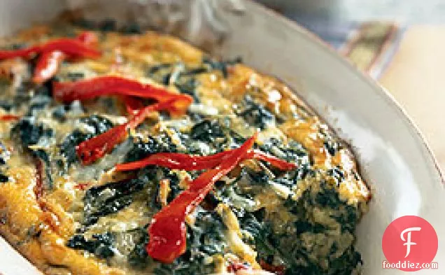 Spinach and Roasted Red Pepper Gratin