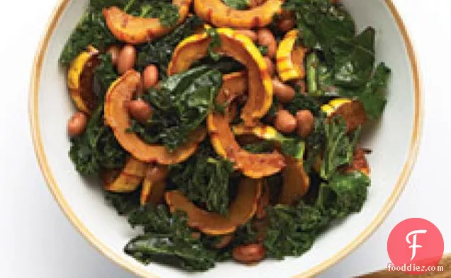 Delicata Squash Salad With Kale And Cranberry Beans