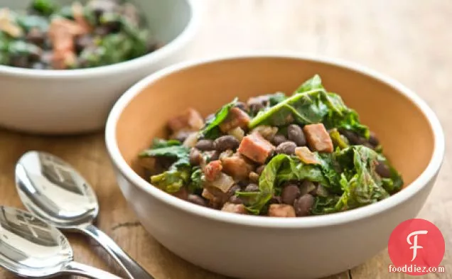 Black Beans With Kale And Ham