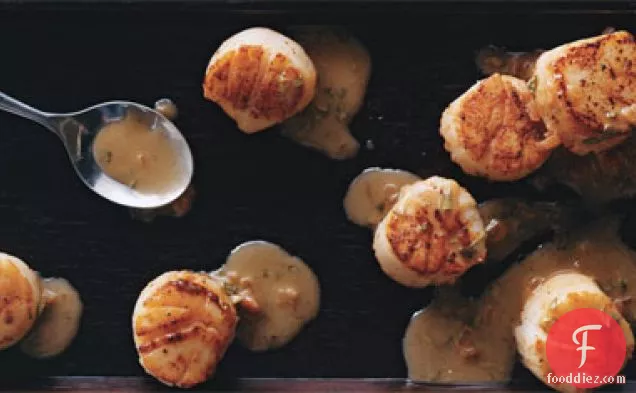 Seared Scallops with Tarragon-Butter Sauce