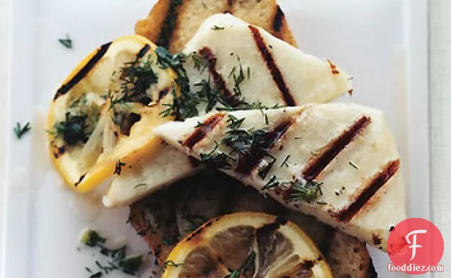 Grilled Haloumi Cheese and Lemon