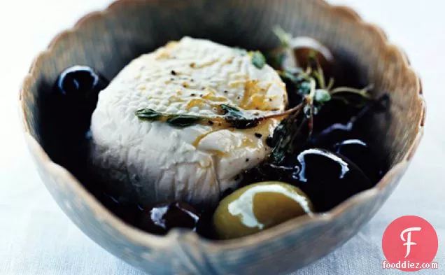Goat Cheese with Olives, Lemon, and Thyme