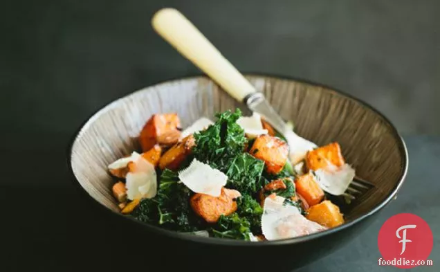 Kale Salad With Butternut Squash And Almonds