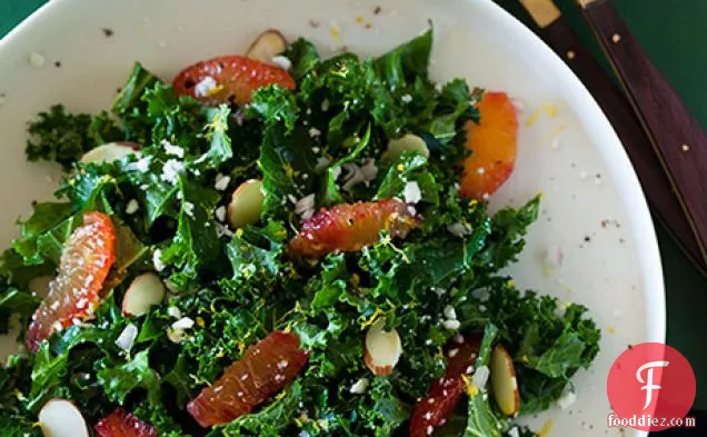 Simple Blood Orange And Kale Salad With A White Balsamic Vinaig