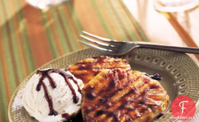 Grilled Cardamom-Scented Pineapple with Vanilla Ice Cream