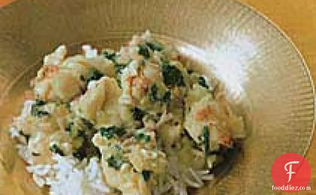 Calcutta Lobster in Spinach and Yogurt Sauce