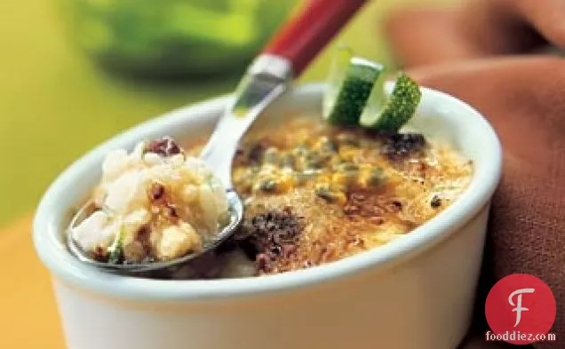 Warm Jasmine Rice Puddings with Passion Fruit