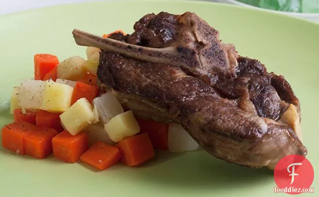 Braised Lamb Shoulder Chops with Root Vegetables