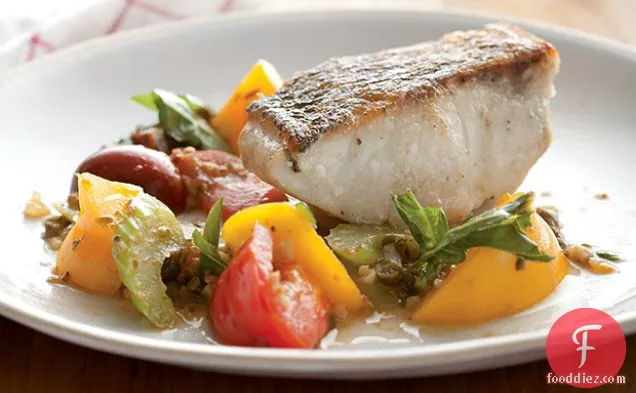 Striped Bass with Heirloom Tomato Scampi