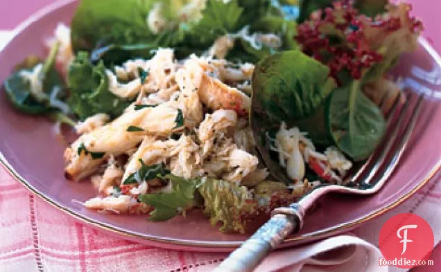 Lemony Crab Salad with Baby Greens
