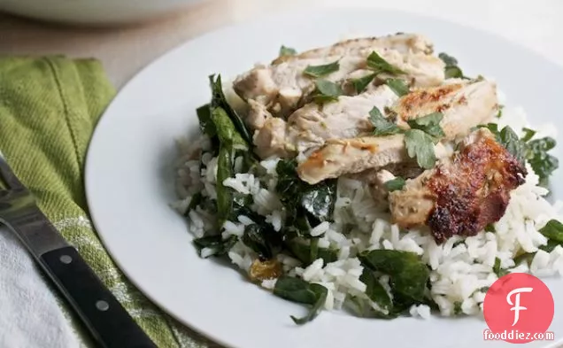 The Best Indoor Grilled Chicken With Kale & Rice Salad