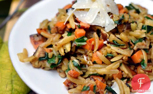 Orzo With Caramelized Fall Vegetables & Ginger