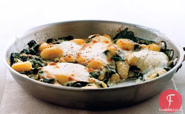 Gratineed Gnocchi with Spinach and Ricotta