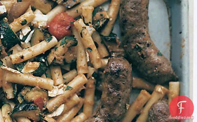Ziti with Grilled-Gazpacho Sauce and Sausage