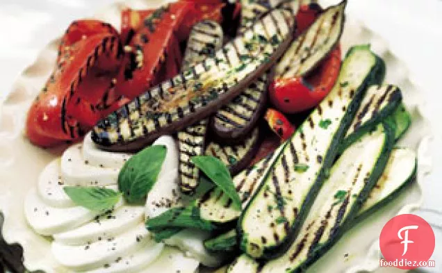 Grilled Marinated Vegetables with Fresh Mozzarella