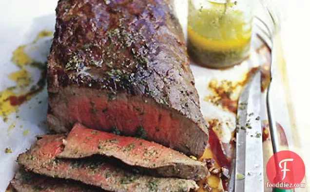 Wood-Smoked Tri-Tip with Sicilian Herb Sauce