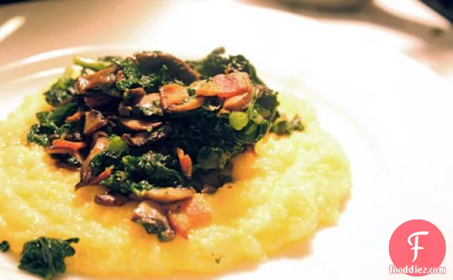 Dinner Tonight: Kale And Mushrooms With Creamy Polenta