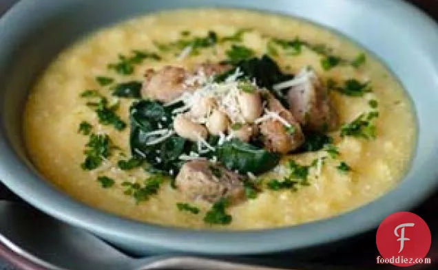 Polenta With Kale, Beans And Sausage