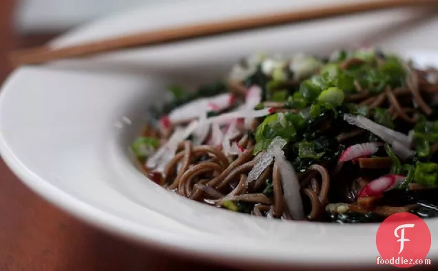 Soba Noodles With Kale, Radishes, And Scallions