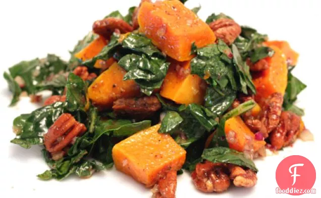 Kale Salad With Roasted Butternut Squash And Spiced Pecans