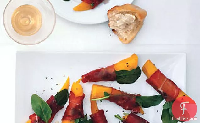 Bresaola-Wrapped Persimmons with Arugula