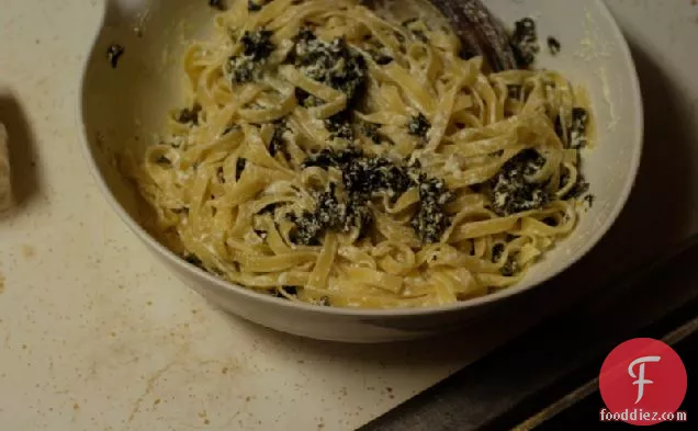 Tagliatelle With Braised Kale And Ricotta