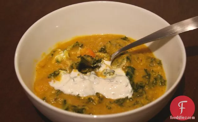 Curried Lentil Soup With Cilantro Yogurt