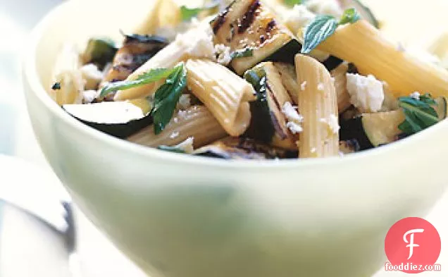 Penne with Grilled Zucchini, Ricotta Salata, and Mint