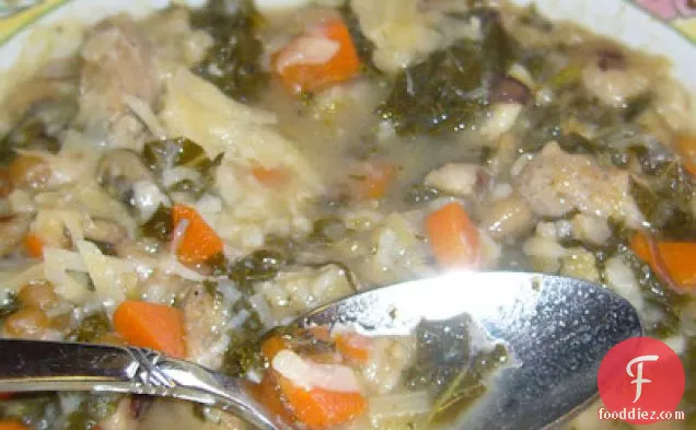 Beans And Greens And Grains Soup