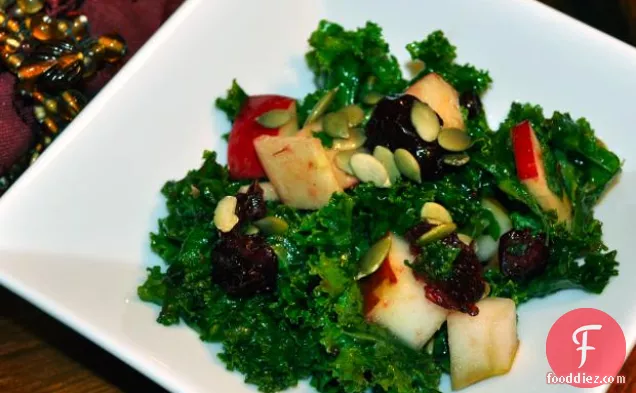 Fall Kale Salad With Cranberry Vinaigrette