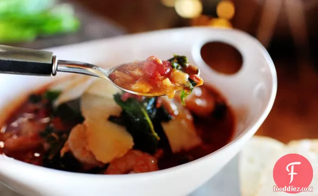 Tuscan Bean Soup with Shrimp