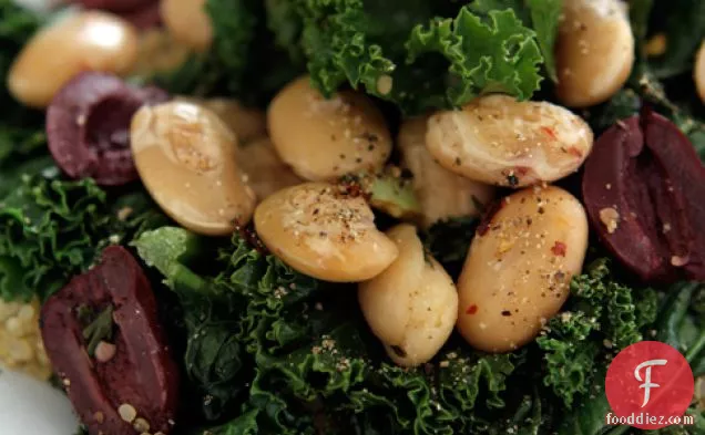 Sauteed Greens And Butter Beans With Lemon Quinoa