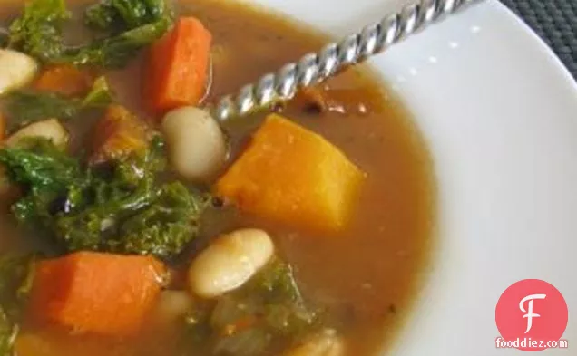Roasted Vegetable And Kale Soup