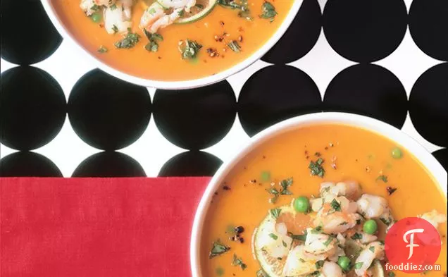 Spicy Thai Soup with Lime Shrimp