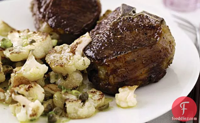 Lamb Chops with Cauliflower and Raisins