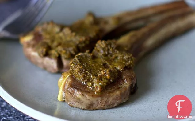 Lamb Chops With Pistachio Tapenade