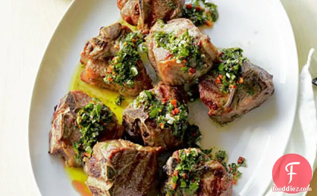 Grilled Lamb with Chocolate Mint Salsa