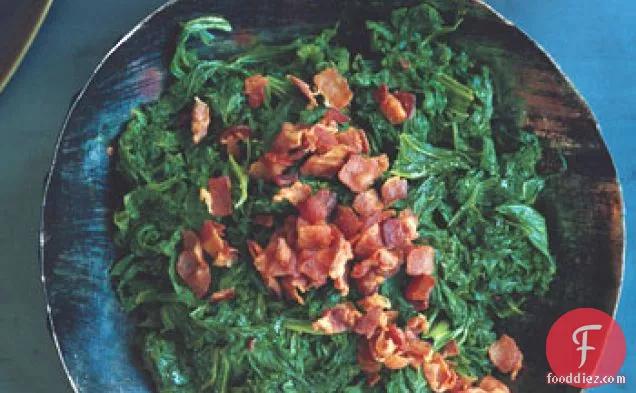 Mustard Greens with Chipotle and Bacon
