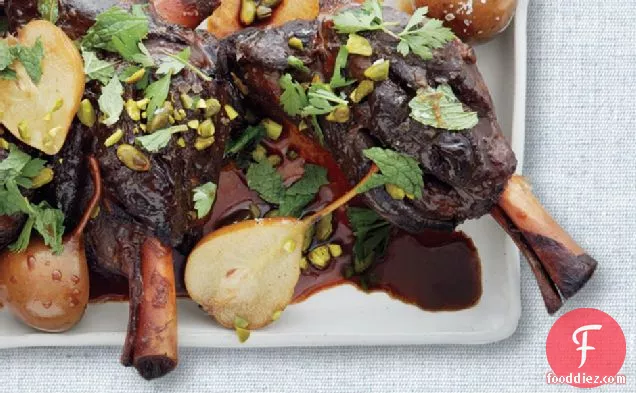 Lamb Shanks With Pears And Pistachios