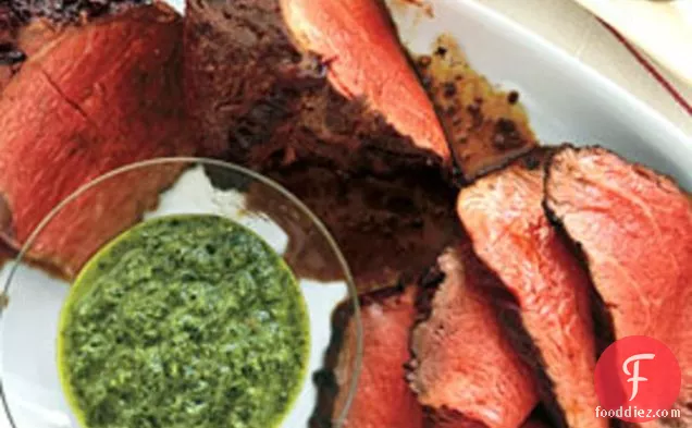 Char-Grilled Beef Tenderloin with Three-Herb Chimichurri