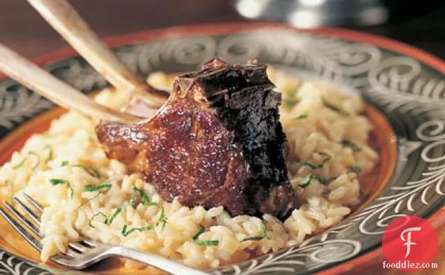 Lamb Chops with Mint Risotto