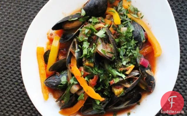 Mussels with Chard and Tomatoes