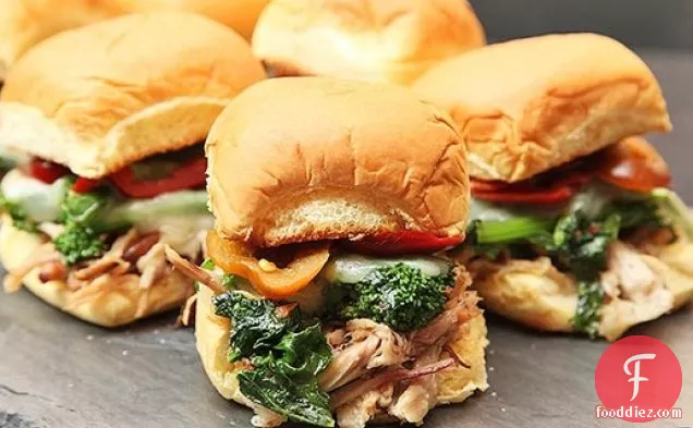 Game Day Roast Pork and Broccoli Rabe Sandwiches